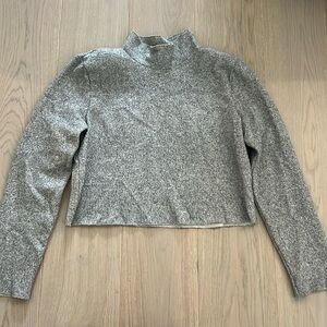 Gray cropped turtleneck